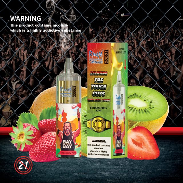 Tornado Vape Amsterdam - RandM Tornado 10000 luchtstroomregeling vape-apparaat 1 st V8J408118 aardbei-kiwi
