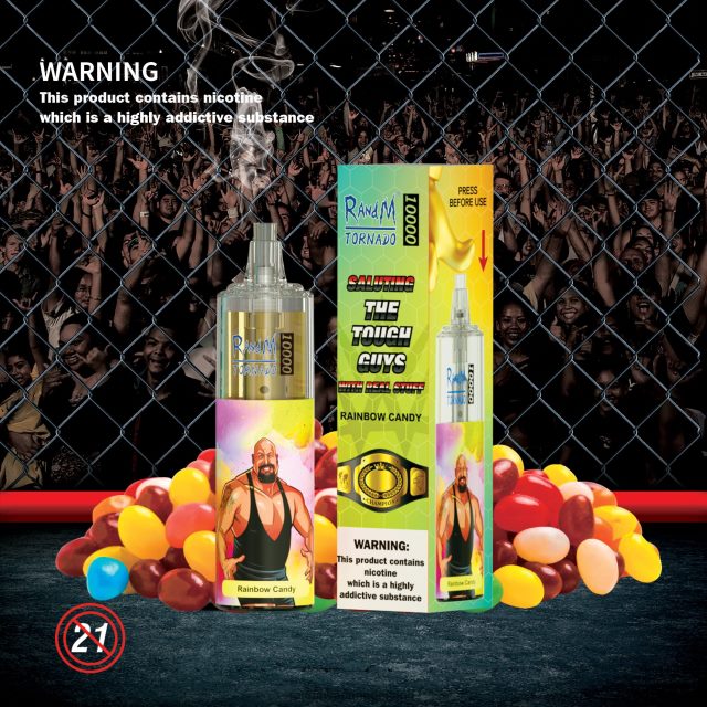 Tornado Vape Smaken - RandM Tornado 10000 luchtstroomregeling vape-apparaat 1 st V8J408116 regenboog snoep