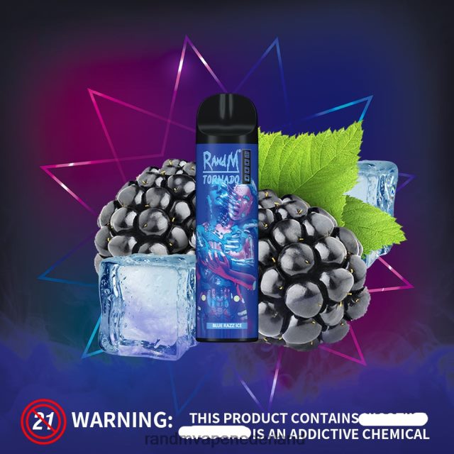 RandM Tornado Vape Nederland - RandM Tornado 8000 vape-apparaat met luchtstroomregeling 1 st V8J408237 blauw razz-ijs