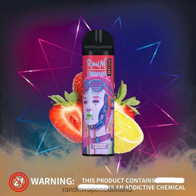 RandM Vape Amsterdam - RandM Tornado 8000 vape-apparaat met luchtstroomregeling 1 st V8J408239 aardbeien limonade