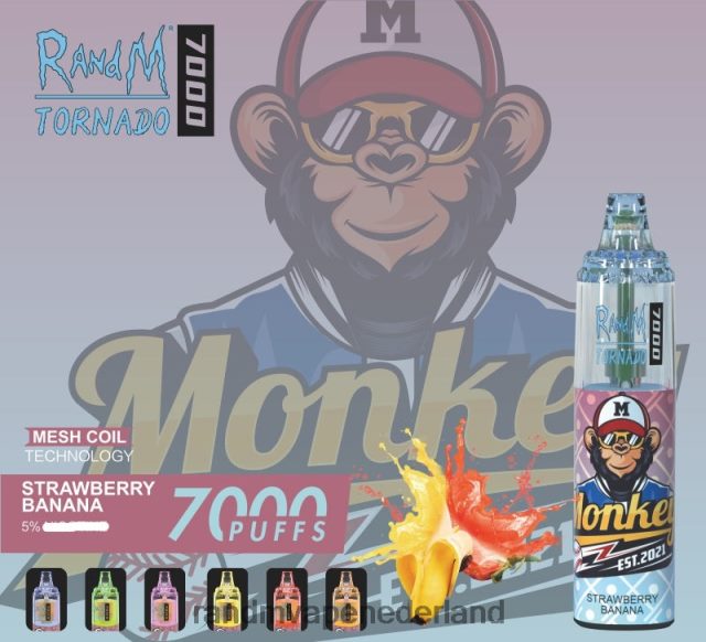 RandM Vape Nederland - RandM Tornado 7000 vape-apparaat met luchtstroomregeling 1 st V8J408171 perzik ijs