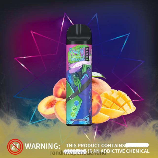 RandM Vape Nederland - RandM Tornado 8000 vape-apparaat met luchtstroomregeling 1 st V8J408251 perzik-mango