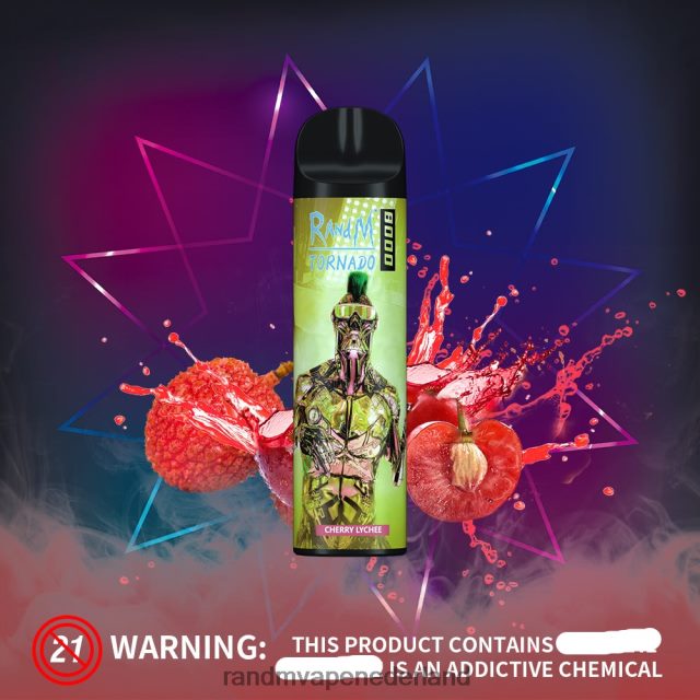 RandM Vape Netherlands - RandM Tornado 8000 vape-apparaat met luchtstroomregeling 1 st V8J408253 kersenlychee