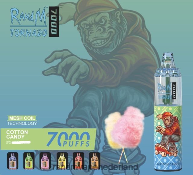 RandM Vape Prijs - RandM Tornado 7000 vape-apparaat met luchtstroomregeling 1 st V8J408170 mango op ijs