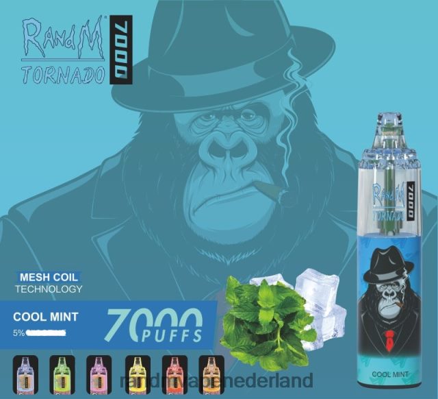 RandM Vape Prijs - RandM Tornado 7000 vape-apparaat met luchtstroomregeling 1 st V8J408170 mango op ijs