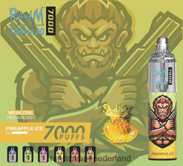 RandM Vape Prijs - RandM Tornado 7000 vape-apparaat met luchtstroomregeling 1 st V8J408170 mango op ijs