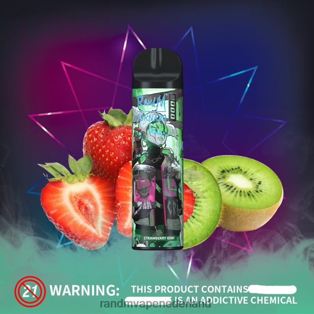 RandM Vape Prijs - RandM Tornado 8000 vape-apparaat met luchtstroomregeling 1 st V8J408250 aardbei-kiwi
