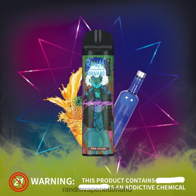 RandM Vapes Kopen - RandM Tornado 8000 vape-apparaat met luchtstroomregeling 1 st V8J408252 pina colada