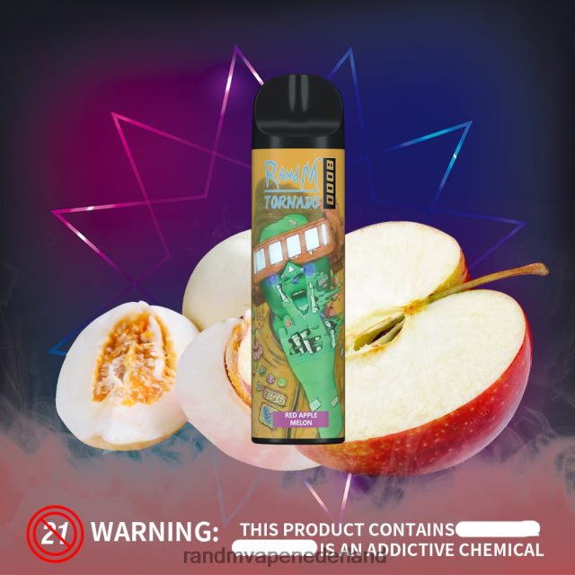 Tornado Vape Kopen Nederland - RandM Tornado 8000 vape-apparaat met luchtstroomregeling 1 st V8J408245 rode appelmeloen