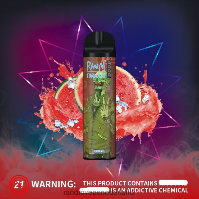 Tornado Vape Smaken - RandM Tornado 8000 vape-apparaat met luchtstroomregeling 1 st V8J408236 weelderig ijs