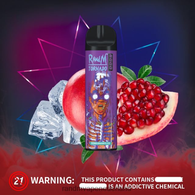 Tornado Vape Smaken - RandM Tornado 8000 vape-apparaat met luchtstroomregeling 1 st V8J408246 granaatappel ijs