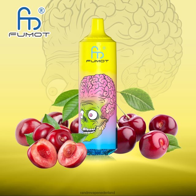 RandM Tornado Vape Nederland - Fumot RandM Tornado 9000 pro vape-apparaat met batterij en ejuice-display versie 1 V8J408187 kers