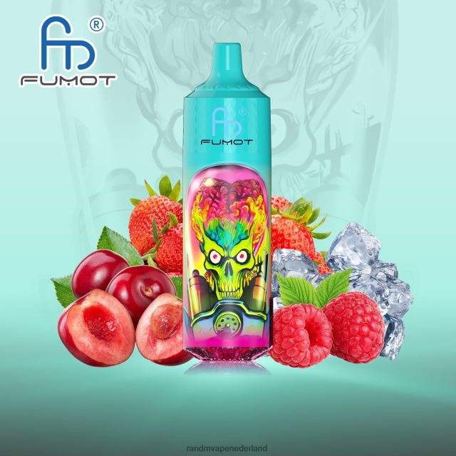 RandM Vape Amsterdam - Fumot RandM Tornado 9000 pro vape-apparaat met batterij en ejuice-display versie 1 V8J408199 aardbei frambozen ijs