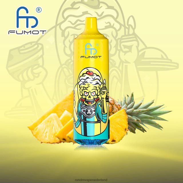 RandM Vape Nederland Kopen - Fumot RandM Tornado 9000 pro vape-apparaat met batterij en ejuice-display versie 1 V8J408194 ananas