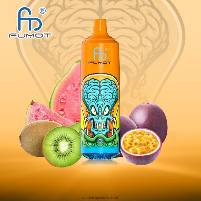 RandM Vape Prijs - Fumot RandM Tornado 9000 pro vape-apparaat met batterij en ejuice-display versie 1 V8J408190 kiwi-passievrucht-guave