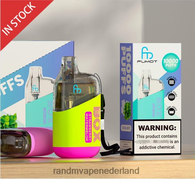 RandM Vape Netherlands - Fumot Original RandM Tornado Box 10000 luchtstroomregeling vape-apparaat 1 st V8J40893 aardbei watermeloen