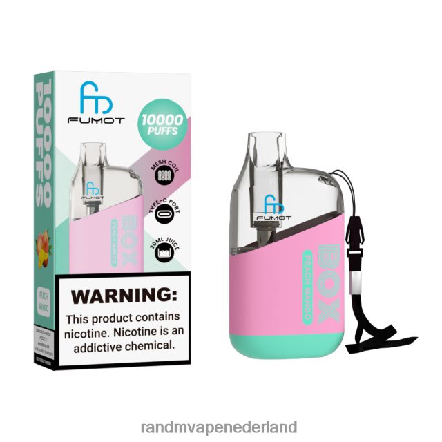 RandM Vape Prijs - Fumot Original RandM Tornado Box 10000 luchtstroomregeling vape-apparaat 1 st V8J40890 perzik-mango